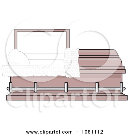 Clipart Empty Pink Burial Coffin Casket - Royalty Free Vector Illustration by djart