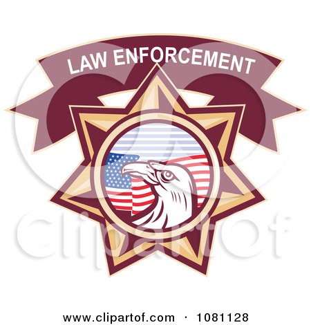 Clipart Law Enforcement Bald Eagle And American Flag Star - Royalty Free Vector Illustration by patrimonio