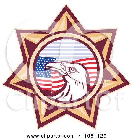 Clipart Bald Eagle And American Flag Star - Royalty Free Vector Illustration by patrimonio