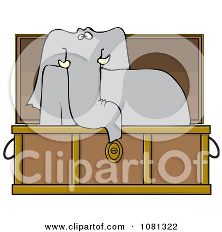 Clipart Elephant Rising In A Coffin - Royalty Free Vector Illustration by djart
