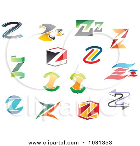 Clipart Set Of Colorful Letter Z Logos - Royalty Free Vector Illustration by Vector Tradition SM