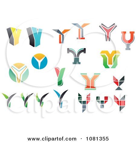Clipart Set Of Colorful Letter Y Logos - Royalty Free Vector Illustration by Vector Tradition SM