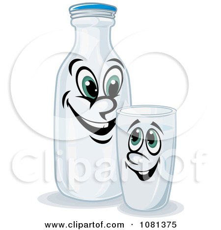 Clipart Happy Milk Jar And Glass - Royalty Free Vector Illustration by Vector Tradition SM