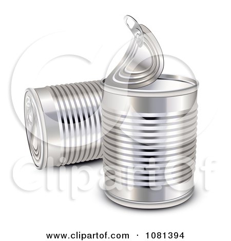 Clipart 3d Aluminum Food Cans - Royalty Free Vector Illustration by Oligo