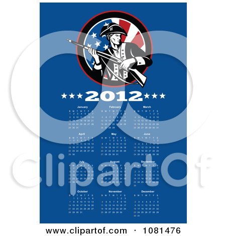 Clipart 2012 Calendar With A Patriot Soldier 4 - Royalty Free Vector Illustration by patrimonio