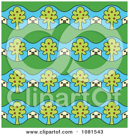 Clipart Seamless Real Estate Background Pattern Design - Royalty Free Vector Illustration by Frisko