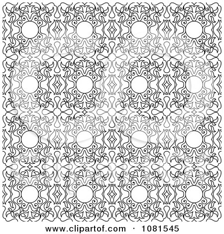 Clipart Seamless Black And White Background Pattern Design 1 - Royalty Free Vector Illustration by Frisko