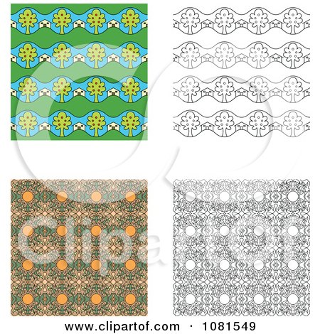 Clipart Set Of Seamless Pattern Background Designs 1 - Royalty Free Vector Illustration by Frisko