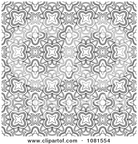 Clipart Seamless Black And White Background Pattern Design 2 - Royalty Free Vector Illustration by Frisko