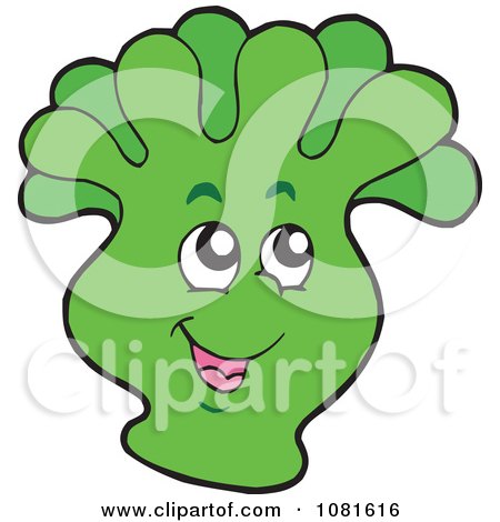 Clipart Happy Green Sea Anemone - Royalty Free Vector Illustration by visekart