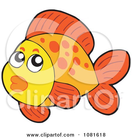 Clipart Shy Goldfish - Royalty Free Vector Illustration by visekart