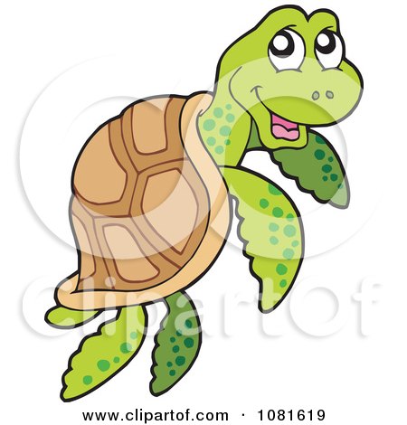 Clipart Happy Sea Turtle - Royalty Free Vector Illustration by visekart