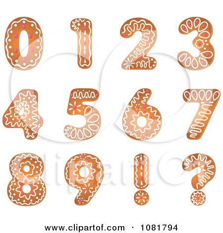Clipart Gingerbread Number Design Elements - Royalty Free Vector Illustration by Vector Tradition SM