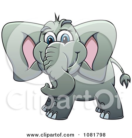 Clipart Cute Gray Elephant - Royalty Free Vector Illustration by Vector Tradition SM