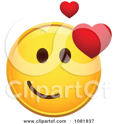 Clipart Yellow Smiley Emoticon Face With A Loving Expression - Royalty Free Vector Illustration by beboy