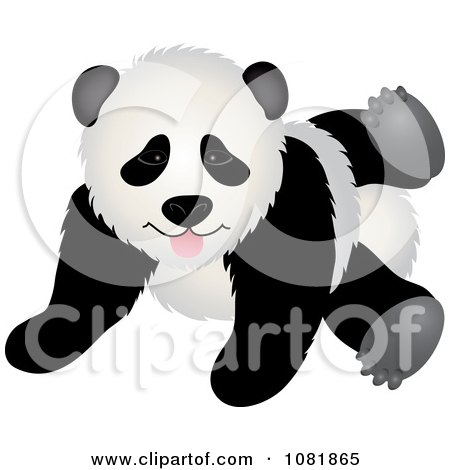 Clipart Cute Playful Panda Bear - Royalty Free Vector Illustration by Pams Clipart