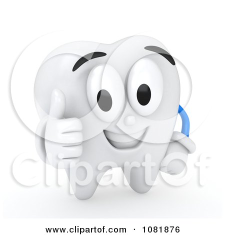 Clipart 3d Tooth Holding A Thumb Up - Royalty Free CGI Illustration by BNP Design Studio