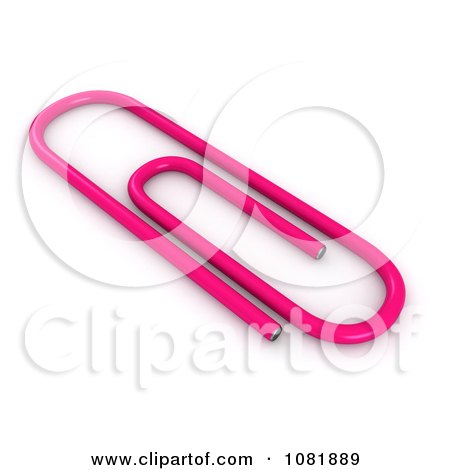 Clipart 3d Pink Paperclip 2 - Royalty Free CGI Illustration by BNP Design Studio