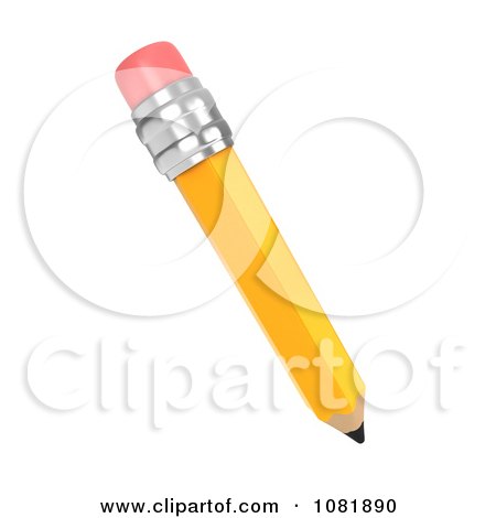 Clipart 3d Yellow Pencil - Royalty Free CGI Illustration by BNP Design Studio