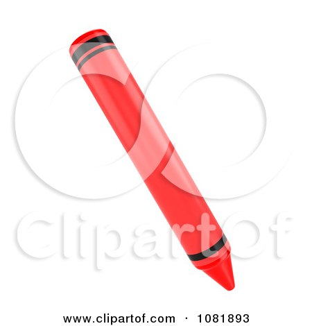 Clipart 3d Red Crayon - Royalty Free CGI Illustration by BNP Design Studio
