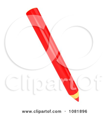 Clipart 3d Red Pencil - Royalty Free CGI Illustration by BNP Design Studio