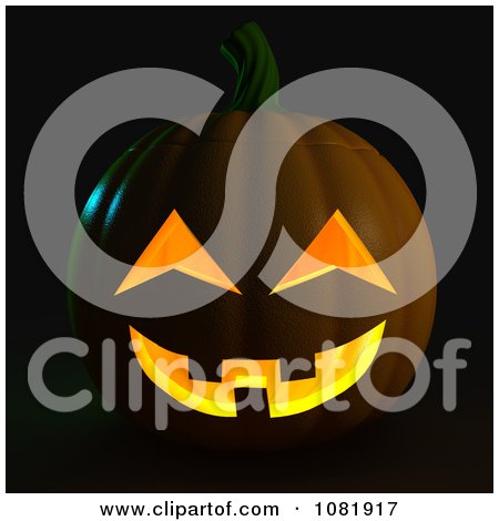 Clipart 3d Halloween Jackolantern On Black - Royalty Free CGI Illustration by BNP Design Studio