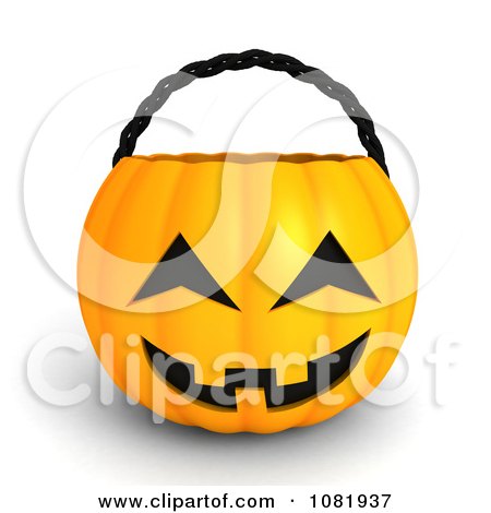 Clipart 3d Halloween Jackolantern Basket - Royalty Free CGI Illustration by BNP Design Studio