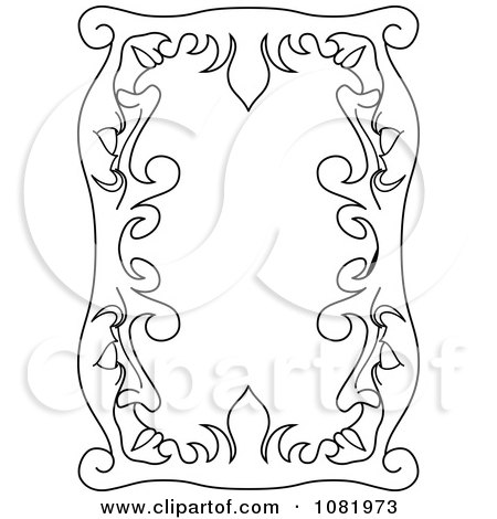 Clipart Black And White Frame Border With Copyspace 5 - Royalty Free Vector Illustration by Frisko