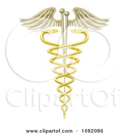 Clipart 3d Caduceus With Snakes And Acupuncture Needles - Royalty Free Vector Illustration by AtStockIllustration