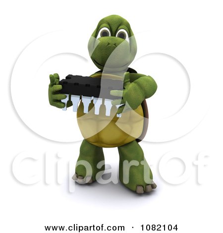 Clipart 3d Tortoise Holding An Electrical Component - Royalty Free CGI Illustration by KJ Pargeter