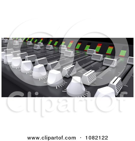 Clipart 3d Music Mixing Desk - Royalty Free CGI Illustration by KJ Pargeter