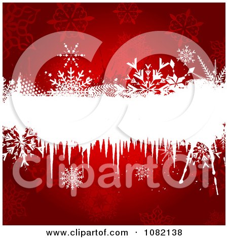Clipart Red Snowflake Christmas Background With White Grunge - Royalty Free Vector Illustration by KJ Pargeter