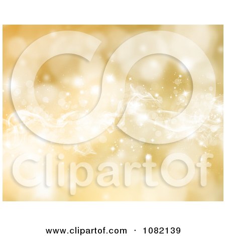 Clipart Golden Smoke And Sparkly Christmas Background - Royalty Free CGI Illustration by KJ Pargeter