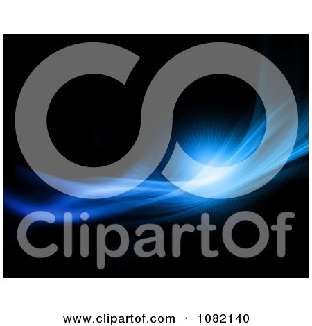 Clipart Abstract Glowing Blue Swoosh On Black - Royalty Free CGI Illustration by KJ Pargeter