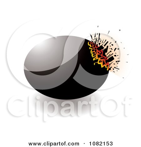 Clipart 3d Black Exploding Stone Design Element - Royalty Free Vector Illustration by michaeltravers