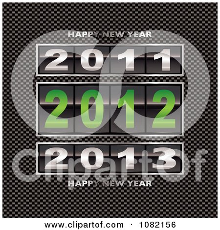 Clipart Carbon Fiber Background With New Year Tickers - Royalty Free Vector Illustration by michaeltravers