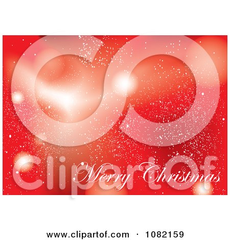 Clipart Red Merry Christmas Background - Royalty Free Vector Illustration by michaeltravers