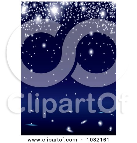 Clipart Background Of Glowing Lights Or Sparks Over Blue - Royalty Free Vector Illustration by michaeltravers