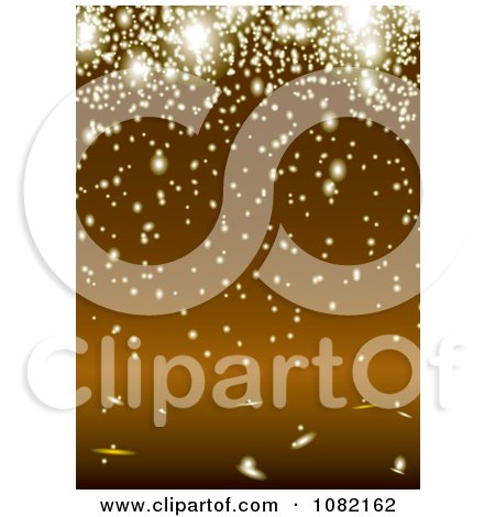 Clipart Background Of Glowing Lights Or Sparks Over Orange - Royalty Free Vector Illustration by michaeltravers