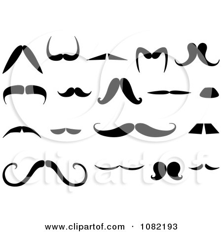 Clipart Black And White Mustaches - Royalty Free Vector Illustration by yayayoyo