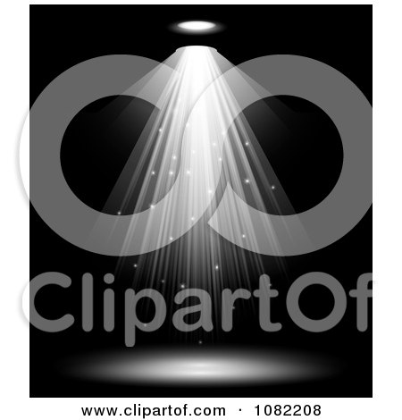 Clipart White Spotlight Shining Down Over Black - Royalty Free Vector Illustration by Eugene