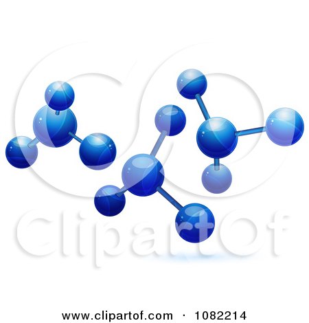Clipart 3d Blue Molecular Structure - Royalty Free Vector Illustration by elaineitalia