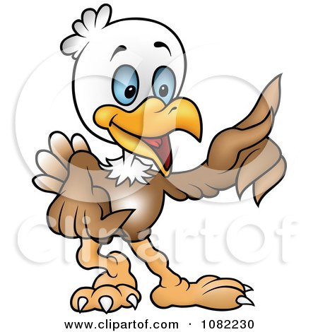 Clipart Cartoon Bald Eagle Pointing - Royalty Free Vector Illustration by dero