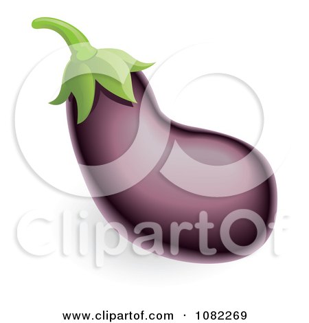 Clipart 3d Purple Aubergine Egglan - Royalty Free Vector Illustration by AtStockIllustration