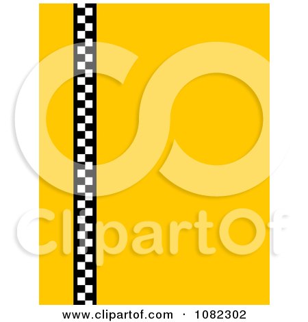 Clipart Solid Yellow Background With Vertical Taxi Checkers - Royalty Free Illustration by oboy