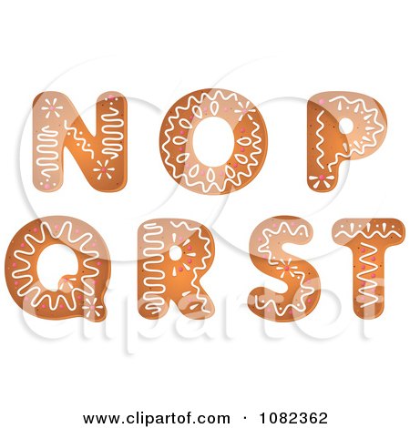 Clipart Gingerbread Letters N Through T Design Elements - Royalty Free Vector Illustration by Vector Tradition SM