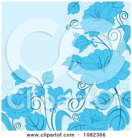 Clipart Floral Background With Blue Flowers - Royalty Free Vector Illustration by Vector Tradition SM