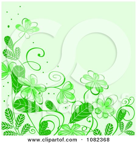 Clipart Floral Background With Green Flowers - Royalty Free Vector Illustration by Vector Tradition SM