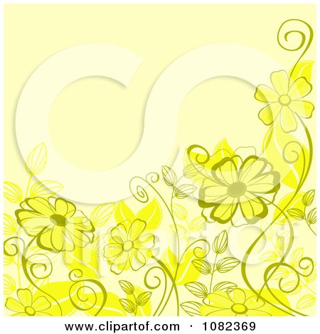 Clipart Floral Background With Yellow Flowers - Royalty Free Vector Illustration by Vector Tradition SM