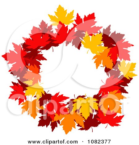 Clipart Autumn Maple Leaf Wreath - Royalty Free Vector Illustration by Vector Tradition SM